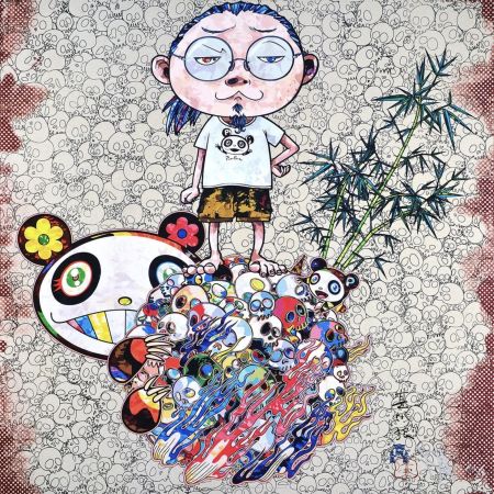 リトグラフ Murakami - Panda family and me