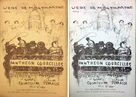 リトグラフ Bonnard - PANTHÉON - COURCELLES, avec une couverture de Pierre Bonnard (1899)