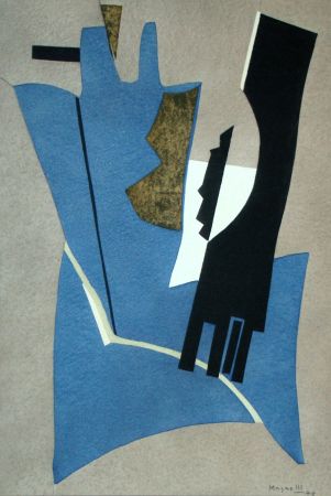 ステンシル Magnelli - Papier collé, 1948