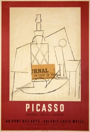 掲示 Picasso - Papiers Collés Exposition Lucie Weill 
