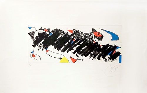 彫版 Miró - Par dessus la haie