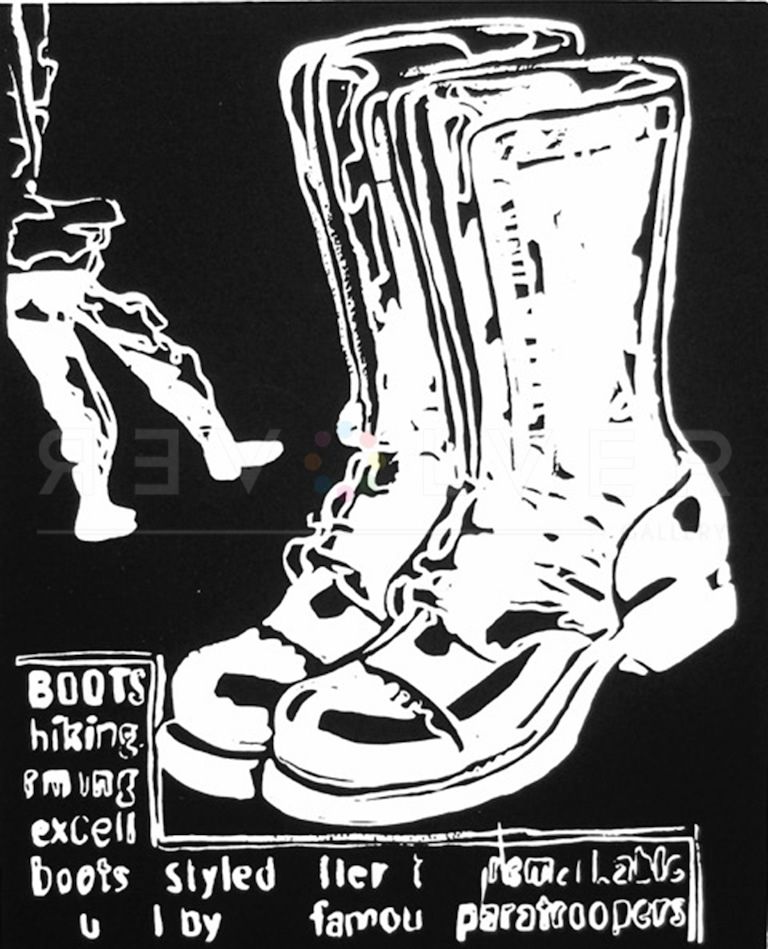 シルクスクリーン Warhol - Paratrooper Boots Negative