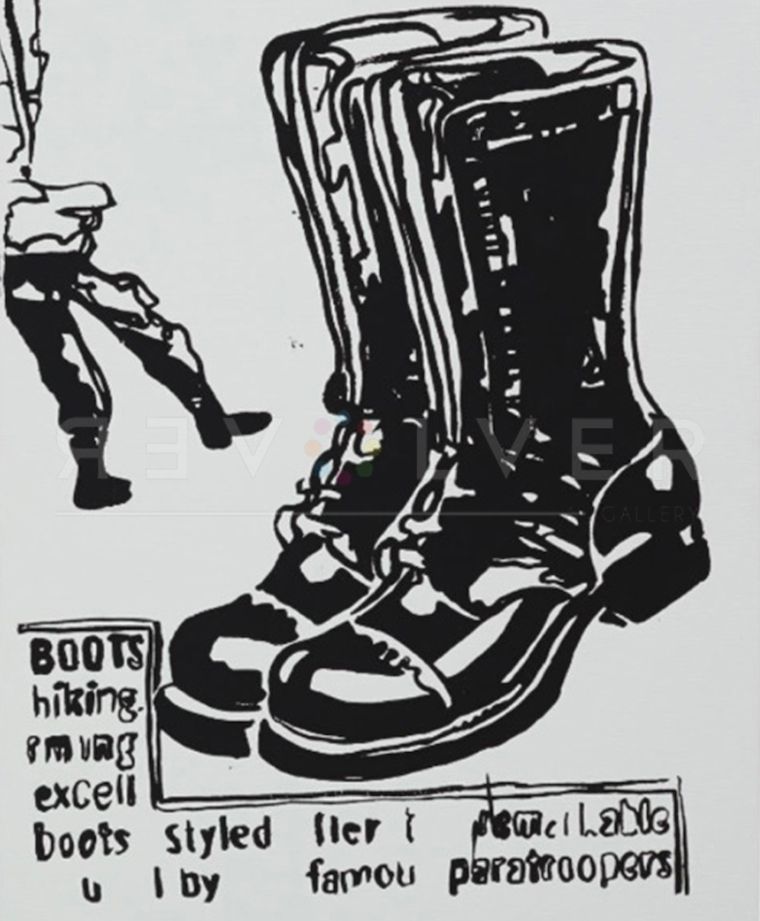 シルクスクリーン Warhol - Paratrooper Boots Positive