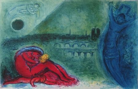 リトグラフ Chagall - Paris - Quai de la Tournelle