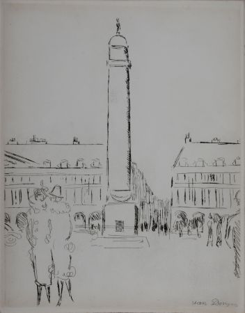 彫版 Van Dongen - Paris 1937 : Place Vendôme, 1937