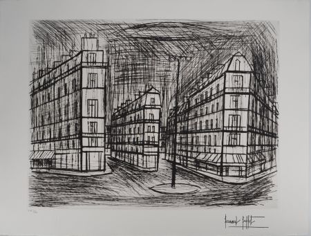 彫版 Buffet - Paris, les immeubles Haussmanniens : La place de Dublin