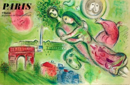 リトグラフ Chagall - Paris L'Opera le Plafond de Chagall