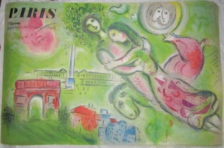 リトグラフ Chagall - Paris l'opéra
