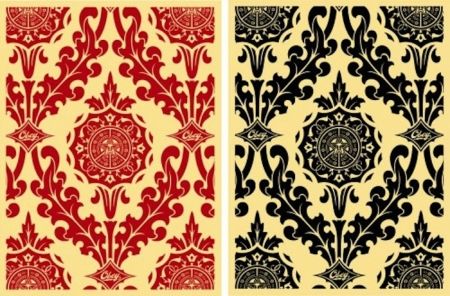シルクスクリーン Fairey - Parlor Pattern Set (Cream and Red & Cream and Black) 