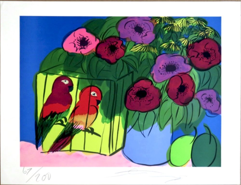 シルクスクリーン Ting - Parrots 