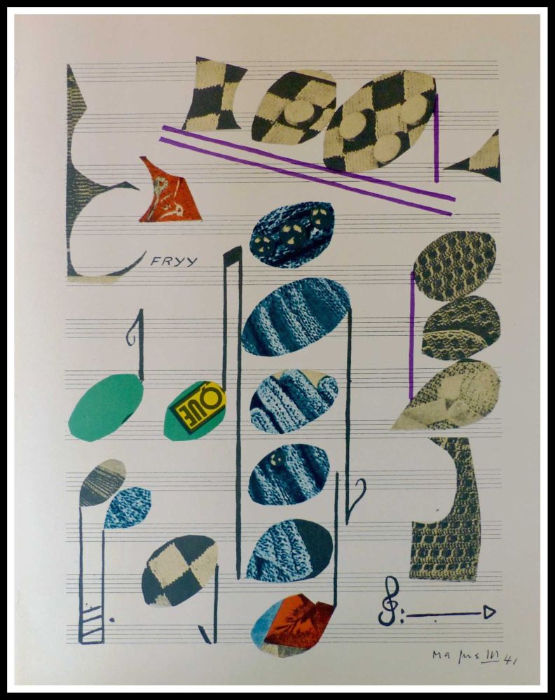 リトグラフ Magnelli - PARTITION MUSICALE