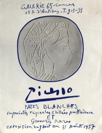 リトグラフ Picasso - PATES BLANCHES, GALERIE 65 CANNES