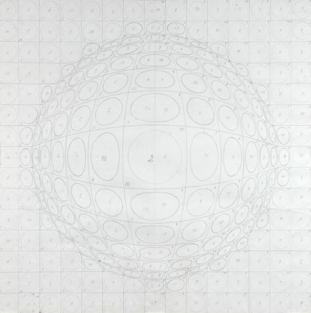 リトグラフ Vasarely - Pattern for a silk print