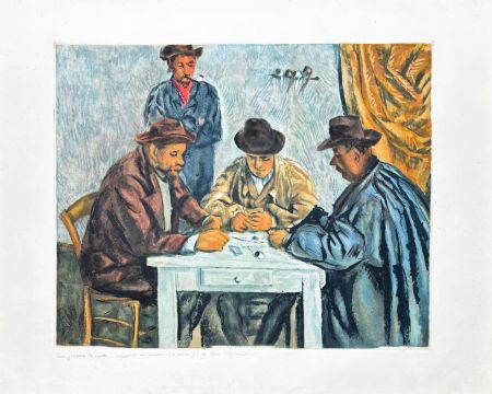 彫版 Cezanne - Paul Cézanne (1839–1906) - The Card Players - Etching with aquatint on Arches paper - 1929