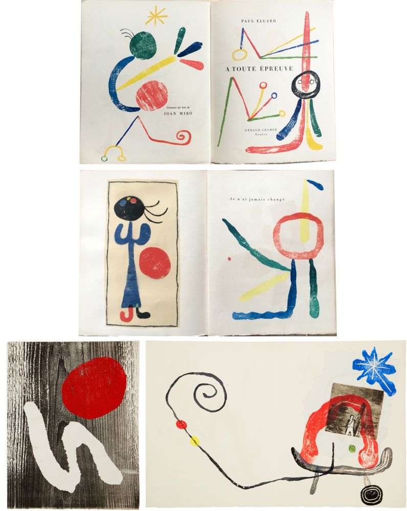 挿絵入り本 Miró - Paul Eluard : À TOUTE ÉPREUVE. Avec dessin original signé (Gérald Cramer éditeur,1958)