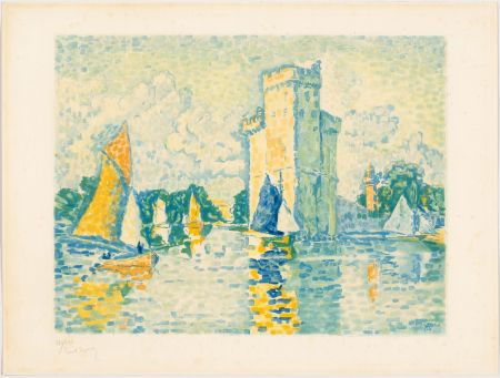 アクチアント Signac - Paul Signac, Le Port de La Rochelle. 1924. Aquatinte signée. 