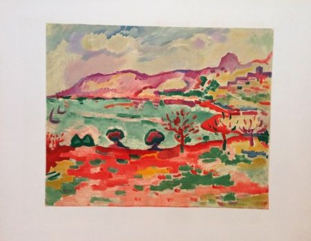リトグラフ Braque - Paysage A L'estaque Lithographie