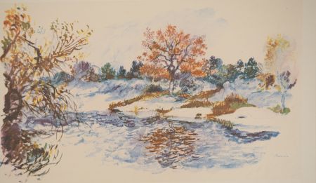 リトグラフ Renoir - Paysage d'hiver