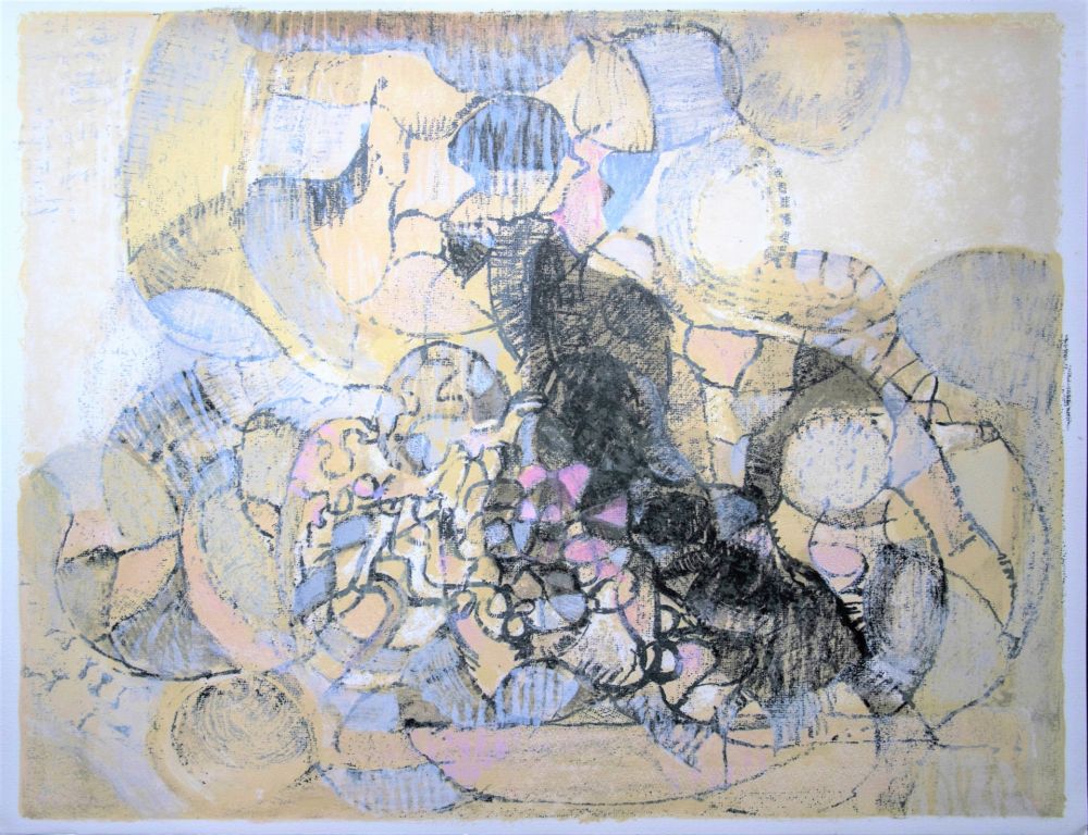 リトグラフ Bolin - Paysage à la lumière grise et rose