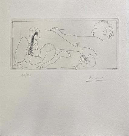 リトグラフ Picasso - Peindre une dame