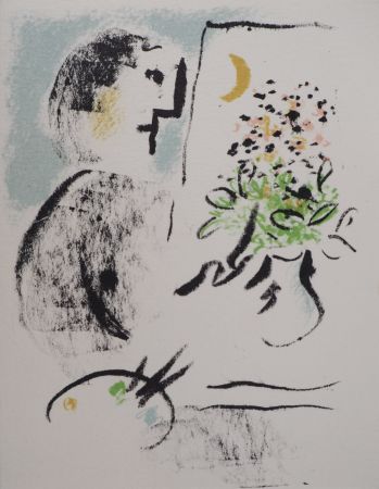 リトグラフ Chagall - Peintre dans l'atelier