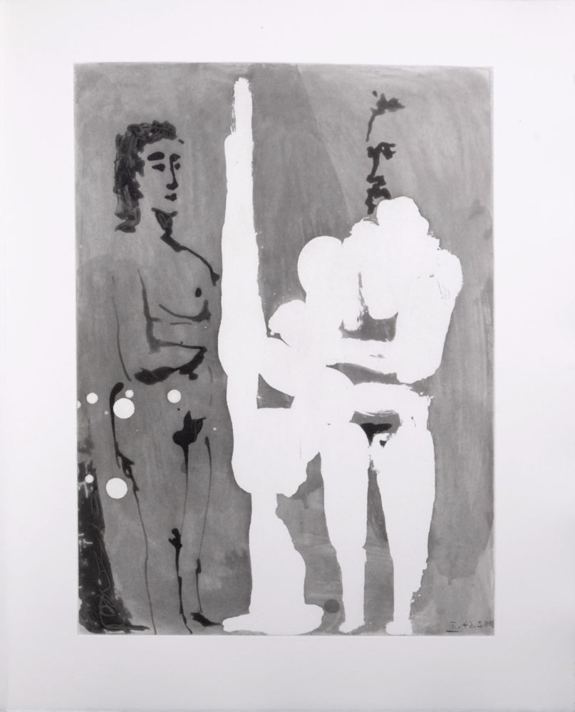 アクチアント Picasso - Peintre debout à son chevalet avec son modèle, 1966