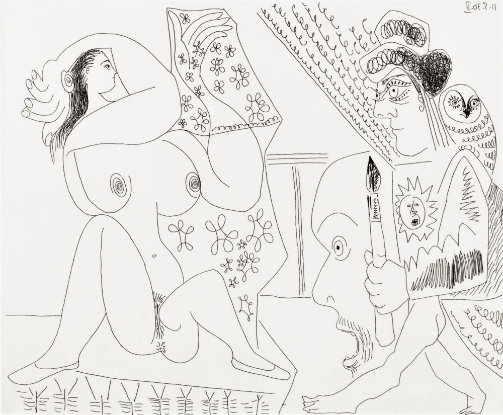 彫版 Picasso - Peintre et modèle