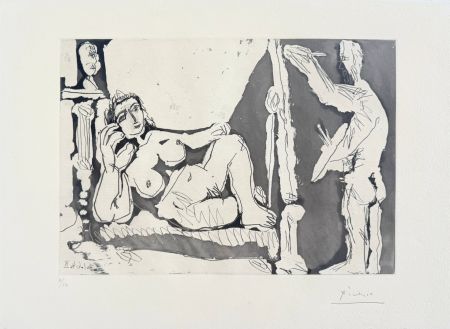 エッチングと　アクチアント Picasso - Peintre et modèle, avec une sculpture I