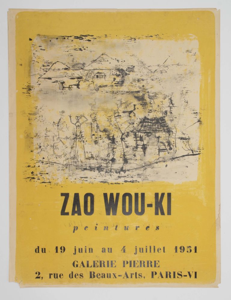 リトグラフ Zao - PEINTURES. Affiche pour la Galerie Pierre, Paris, 1951.