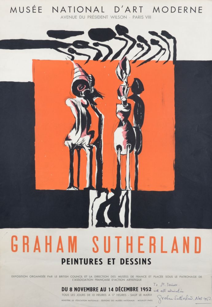 リトグラフ Sutherland - Peintures et dessins, Musée National d'Art Moderne, 1952