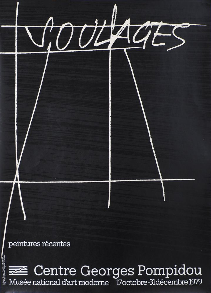 リトグラフ Soulages - Peintures Récentes - Pompidou 1979