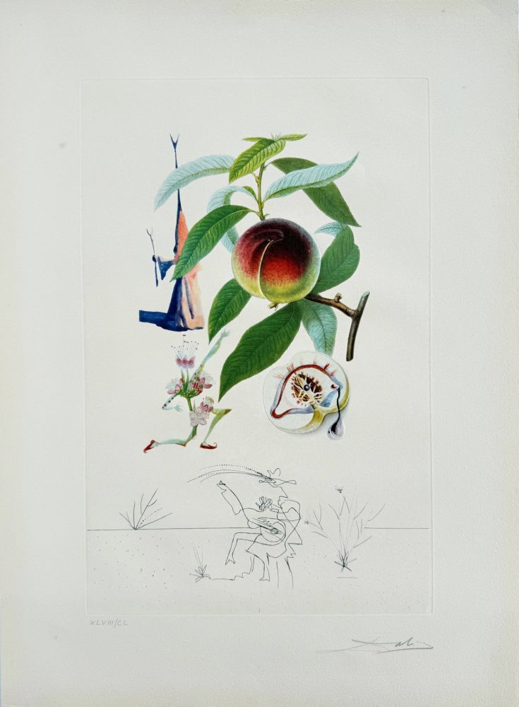 リトグラフ Dali - Penitent Peach-tree from Flordali suite