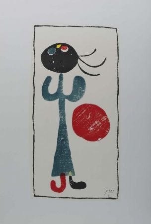 リトグラフ Miró (After) - Personaje