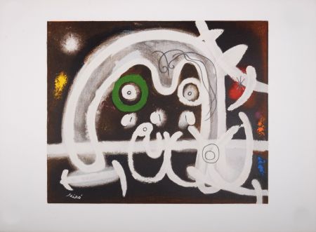 リトグラフ Miró (After) - Personnage et Oiseau, 1984 - Limited Edition!