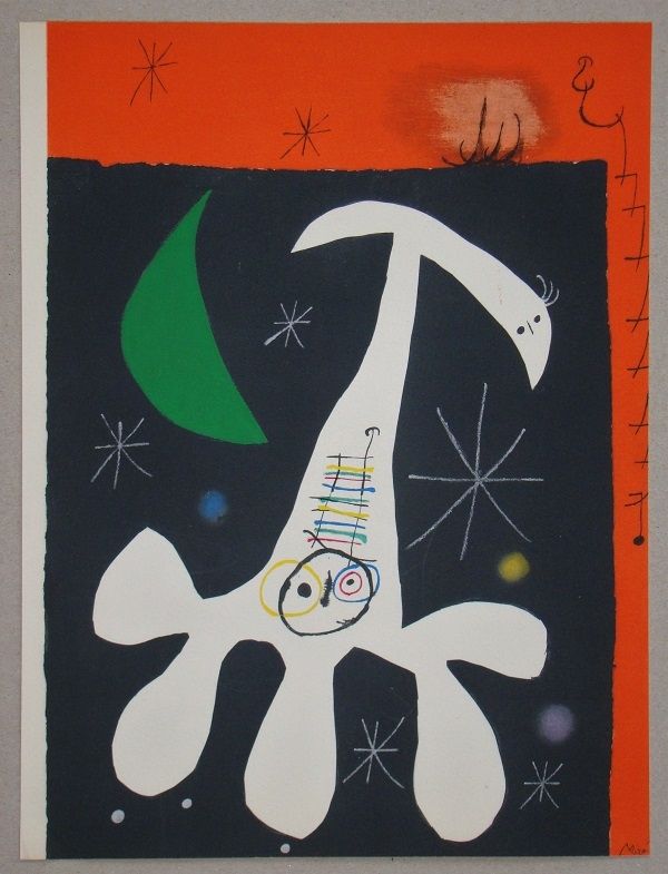 ステンシル Miró - Personnage et Oiseau II