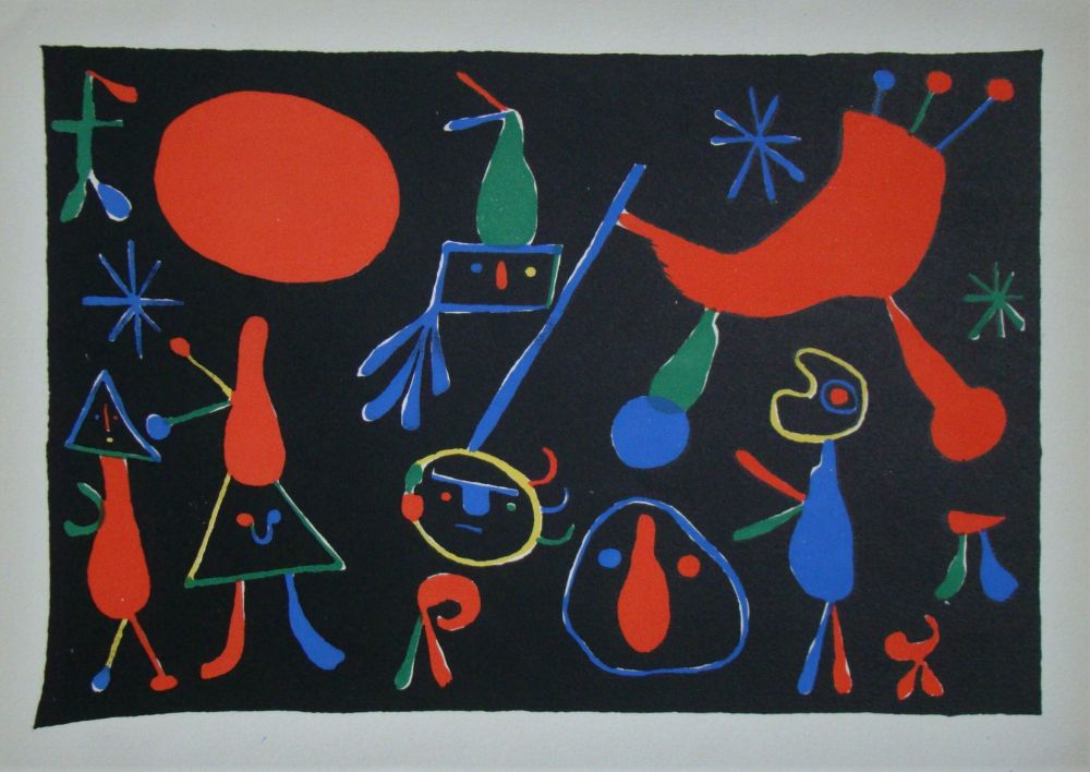 リトグラフ Miró - Personnages