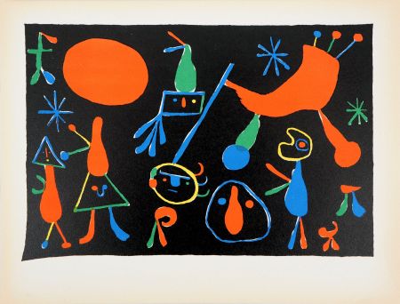 ステンシル Miró - Personnages dans les étoiles