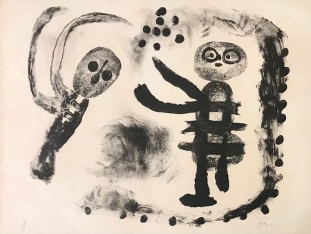 リトグラフ Miró - Petite fille au bois 