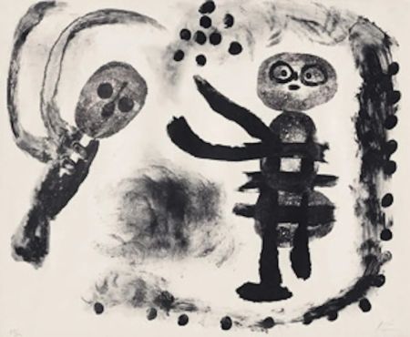 リトグラフ Miró - Petite fille au bois