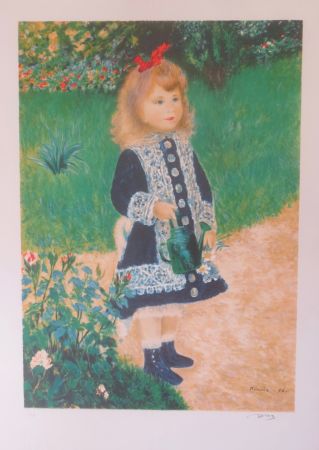 リトグラフ Renoir - Petite fille au jardin