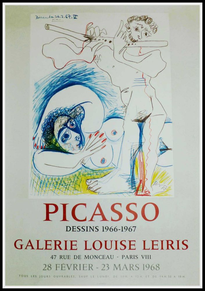 掲示 Picasso - PICASSO, DESSINS 1966-1967 GALERIE LEIRIS 1968