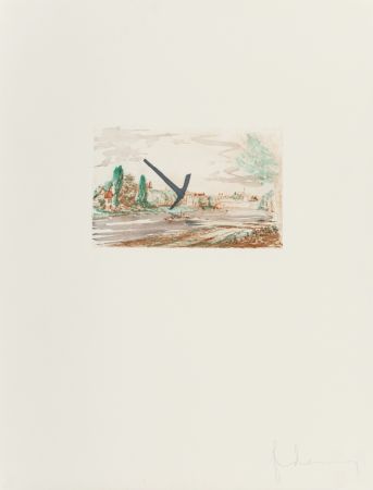 彫版 Oldenburg - Pick-Axe Superimposed on a Drawing of Site by EL Grimm