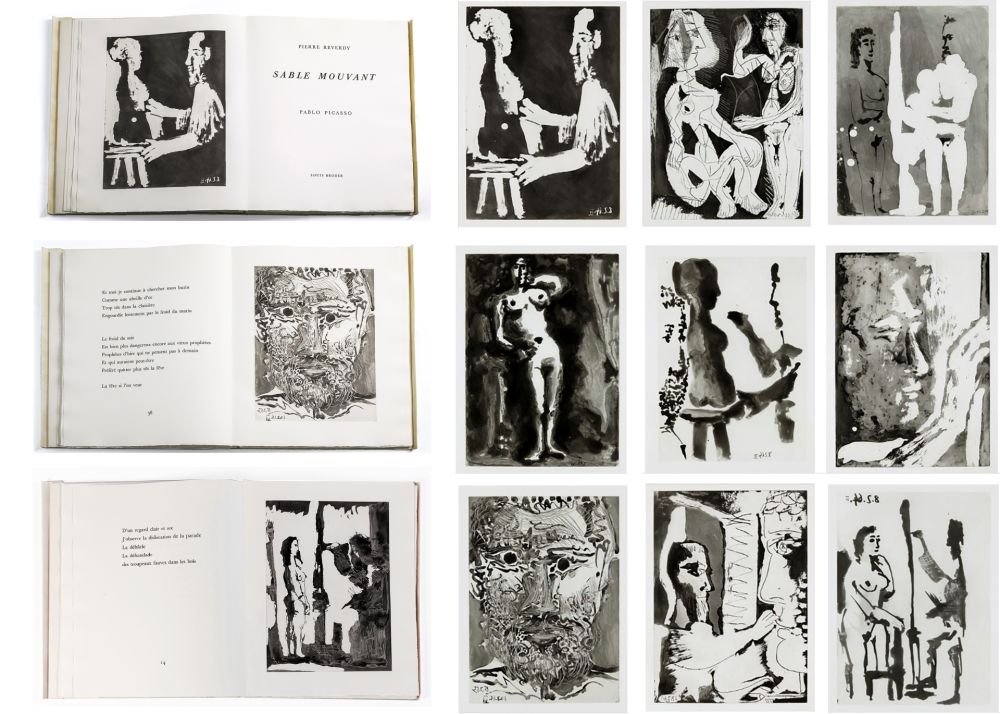 挿絵入り本 Picasso - Pierre Reverdy : SABLE MOUVANT. 10 aquatintes originales (1966).