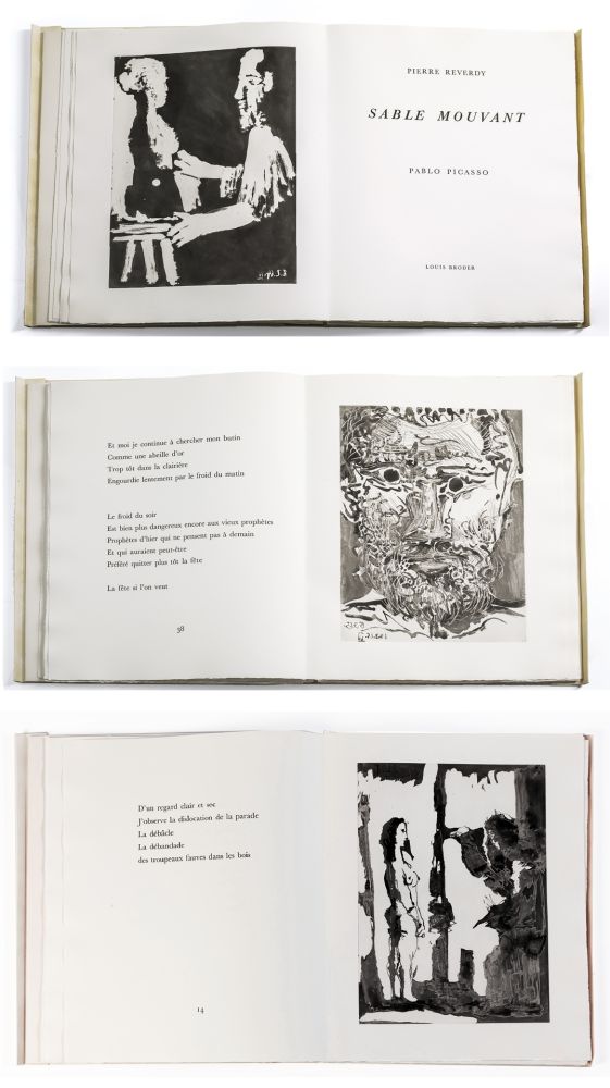 挿絵入り本 Picasso - Pierre Reverdy. SABLE MOUVANT. 10 aquatintes originales (1966)