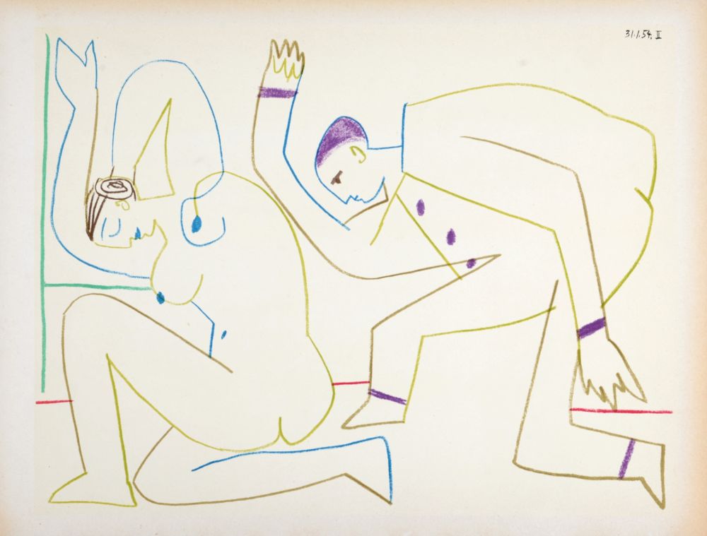 リトグラフ Picasso - Pierrot, 1954