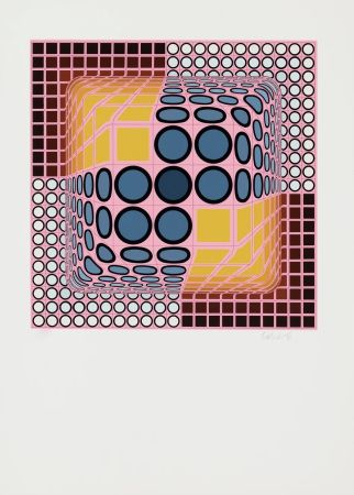 多数の Vasarely - Pink Composition, c