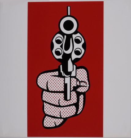 シルクスクリーン Lichtenstein - Pistol, 1968 - Scarce Banner edition!