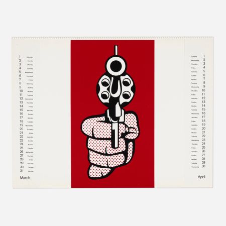 シルクスクリーン Lichtenstein - Pistol (from Banner, Multiples Calendar