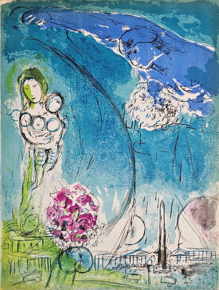 リトグラフ Chagall - Place de la Concorde