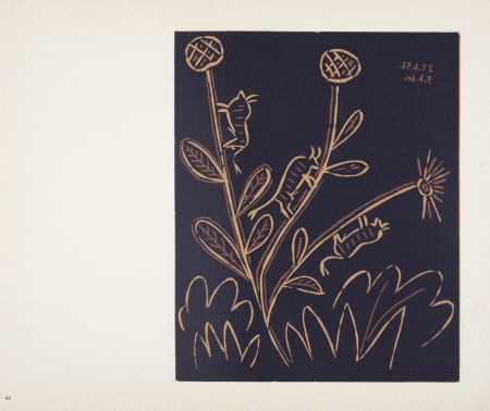 リノリウム彫版 Picasso (After) - Plante aux Toritos, 1962